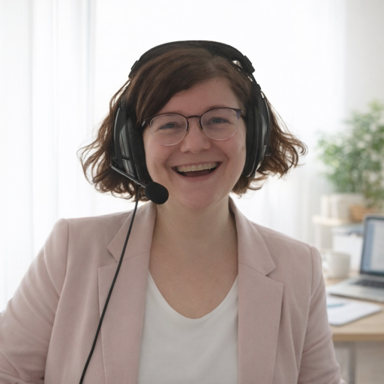 Gisela hell mit Kopfhörer