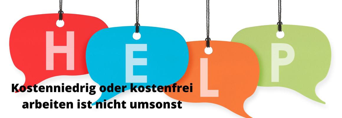 Bunte Sprechblasen mit dem Wort „HELP“ als Symbol für Unterstützung & Wertschätzung