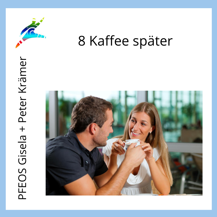  Mann und Frau im Café bei einem tiefen Gespräch mit Kaffee