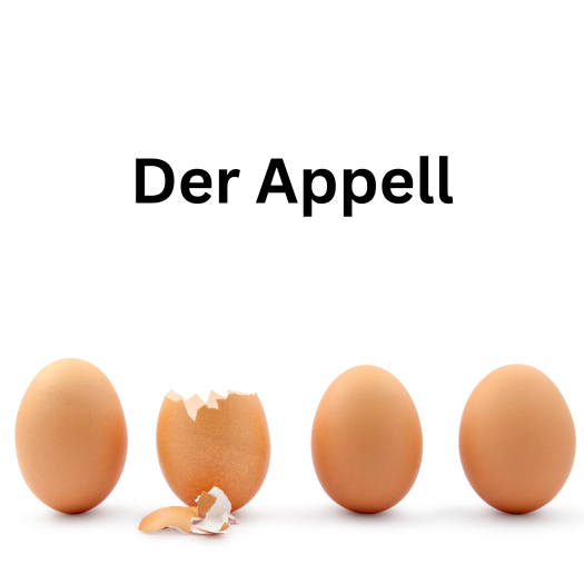 Vier Eier, eines davon aufgebrochen – Symbol für den Appell in der Kommunikation