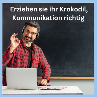 Mann mit Headset und Geste zur bewussten Kommunikation