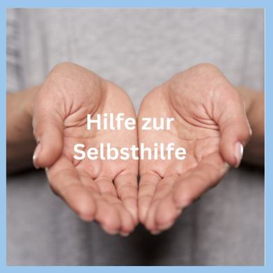 Hände geöffnet als Symbol für Unterstützung und Selbsthilfe