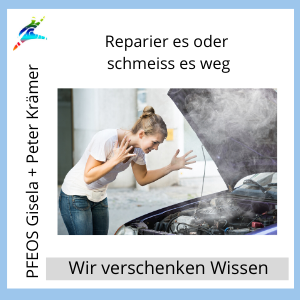 Blog – Wann lohnt es sich, Dinge zu reparieren statt wegzuwerfen? Frau steht frustriert vor einem rauchenden Auto mit offenem Motorraum