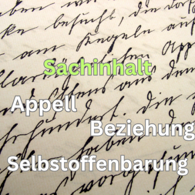 Handschriftlicher Text als Symbol für die sachliche Kommunikation