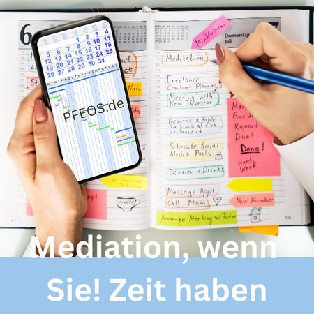 Uhr und Kalender als Symbol für flexible Mediationstermine